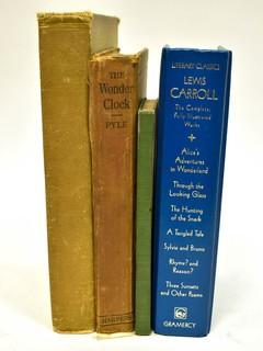 Four Vintage Children's Books Including Lewis Carroll, The Wonder Clock, Mrs.Budlong's Christmas Presents & The Flying Carpet.