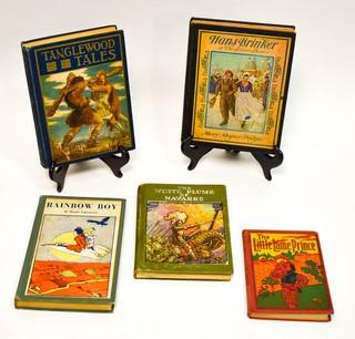 Five (5) Vintage Children's Books Including Tanglewood Tales, The Little Lame Prince, Rainbow Boy, Hans Brinker and The White Plume of Navarre.