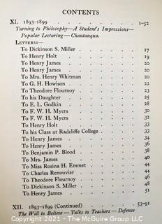 Two Volume Set of The Letters of William James Edited by His Son Henry James circa 1920.