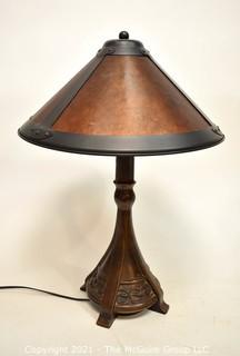 Mission Arts & Craft Style Table Lamp with Mica Shade.