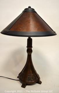 Mission Arts & Craft Style Table Lamp with Mica Shade.