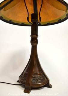 Mission Arts & Craft Style Table Lamp with Mica Shade.