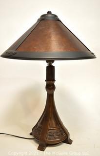 Mission Arts & Craft Style Table Lamp with Mica Shade.