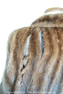 Vintage Honey Brown Mink Coat or Jacket Made By Kramer's of New Haven CT.  Damage to left Shoulder.  See Photo.