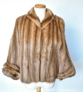 Vintage Honey Brown Mink Coat or Jacket Made By Kramer's of New Haven CT.  Damage to left Shoulder.  See Photo.