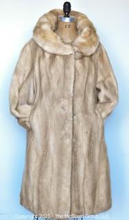 Vintage Long Blonde Mink Coat Made By Kramer's of New Haven CT.  