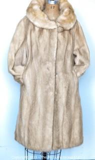 Vintage Long Blonde Mink Coat Made By Kramer's of New Haven CT.  