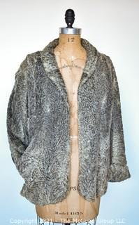 Vintage Malley's Ladies Gray Curly Persian Lamb Fur Coat.