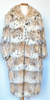 Vintage Long Fur Coat Made By Kramer's of New Haven CT.  Possibly Lynx