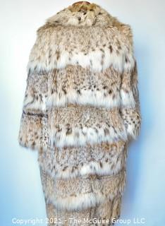 Vintage Long Fur Coat Made By Kramer's of New Haven CT.  Possibly Lynx