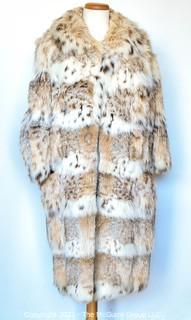 Vintage Long Fur Coat Made By Kramer's of New Haven CT.  Possibly Lynx