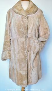 Vintage Long White or Beige Fur Coat Made By Kramer's of New Haven CT. 