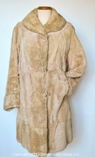 Vintage Long White or Beige Fur Coat Made By Kramer's of New Haven CT. 