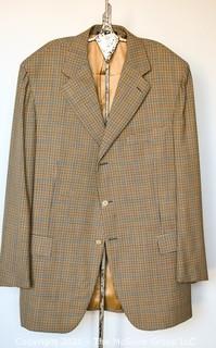 Italian Made Men's Faconnable Wool Houndstooth Blazer or Sports Jacket. Size 40 Long 