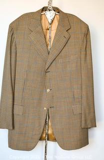 Italian Made Men's Faconnable Wool Houndstooth Blazer or Sports Jacket. Size 40 Long 