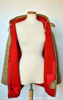 Mid-Century Vintage Winter Canvas Explorer Parka  "Super Paca-Winnipeg"; fully lined in red flannel.  size 38L