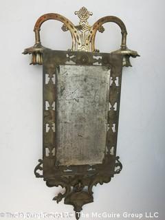 Early 20th C Brass wall mirror