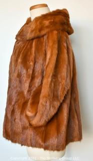 Vintage Chestnut Mink Fur Coat or Jacket with Hood Made By Leaders Fur of Toronto. 