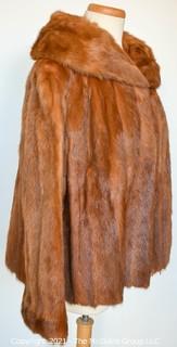 Vintage Chestnut Mink Fur Coat or Jacket with Hood Made By Leaders Fur of Toronto. 