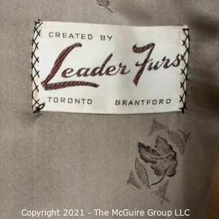 Vintage Chestnut Mink Fur Coat or Jacket with Hood Made By Leaders Fur of Toronto. 