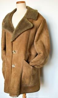 Vintage Men's Leather Shearling Coat. 