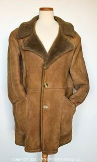 Vintage Men's Leather Shearling Coat. 