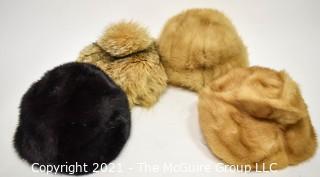 Four (4) Vintage Mink Fur Hats. 
