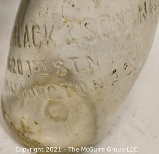 Conche Shell, Washington DC Book, Milk Bottle and Two Porcelain Dishes. 