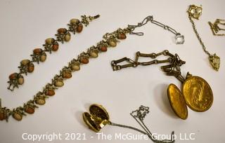 Group of Vintage Jewelry Including Ladies Necklaces and Pendants.