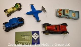 Five (5) Vintage Die Cast Toys by Hubley, Tootsie Toys, and Lesney.
