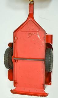 Vintage 1940s Red Louis Marx Pressed Steel ‘Willys Jeep’ and Trailer. * 