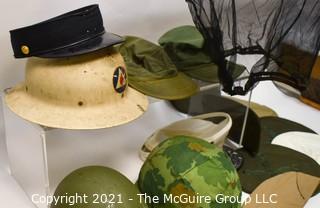 Large Assortment of US Marine Corps Headgear including helmets