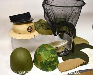 Large Assortment of US Marine Corps Headgear including helmets