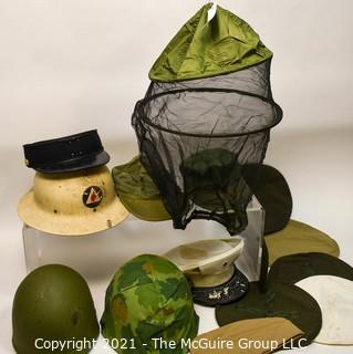 Large Assortment of US Marine Corps Headgear including helmets