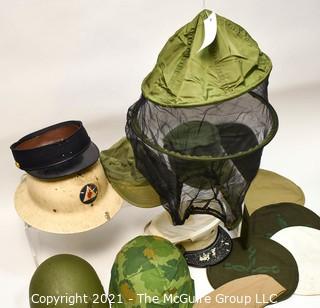 Large Assortment of US Marine Corps Headgear including helmets