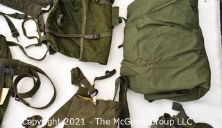 US Marine Corps Issued Field Gear including canteens, packs and tools 