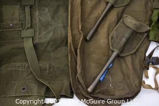 US Marine Corps Issued Field Gear including canteens, packs and tools 