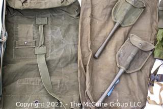 US Marine Corps Issued Field Gear including canteens, packs and tools 