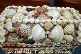 Three (3) Vintage Boxes Including Heart Shaped, Tray and Shell Encrusted Trunk. 