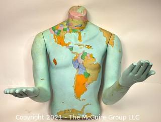 Artisan Painted Mannequin Torso.