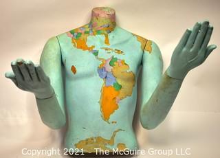 Artisan Painted Mannequin Torso.