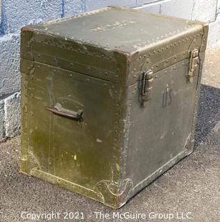 US Military Field Typewriter Transport Storage Trunk.  Measures 20" x 15" x 18".