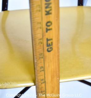 Three (3) Mid Century Modern Heywood Wakefield Woodite Solid Plastic Yellow and Chrome School Chairs. 