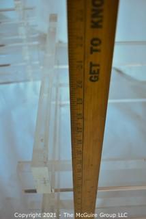 Two (2) Clear Lucite Table Bases.  One is missing attaching pins.  Both missing table tops. 