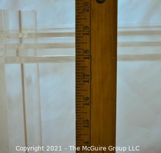 Two (2) Clear Lucite Table Bases.  One is missing attaching pins.  Both missing table tops. 