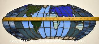 Stained Glass Flat Earth Art Piece. Measures 12" x 24". *