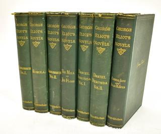 Set of Seven (7) Novels Of George Eliot, Harper & Brothers Library, 1877