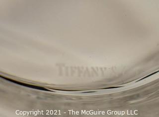 Tiffany & Co. Clear Crystal Bowl with Leaf Relief Rim.  Measures 8" diameter x 5" tall