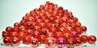 Group of Vintage Red Mercury Glass Christmas Ornaments.