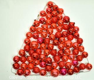 Group of Vintage Red Mercury Glass Christmas Ornaments.